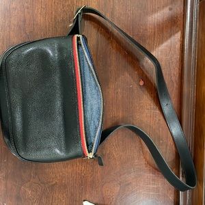 Clare V Fanny pack with red and blue zipper detail. New without tags